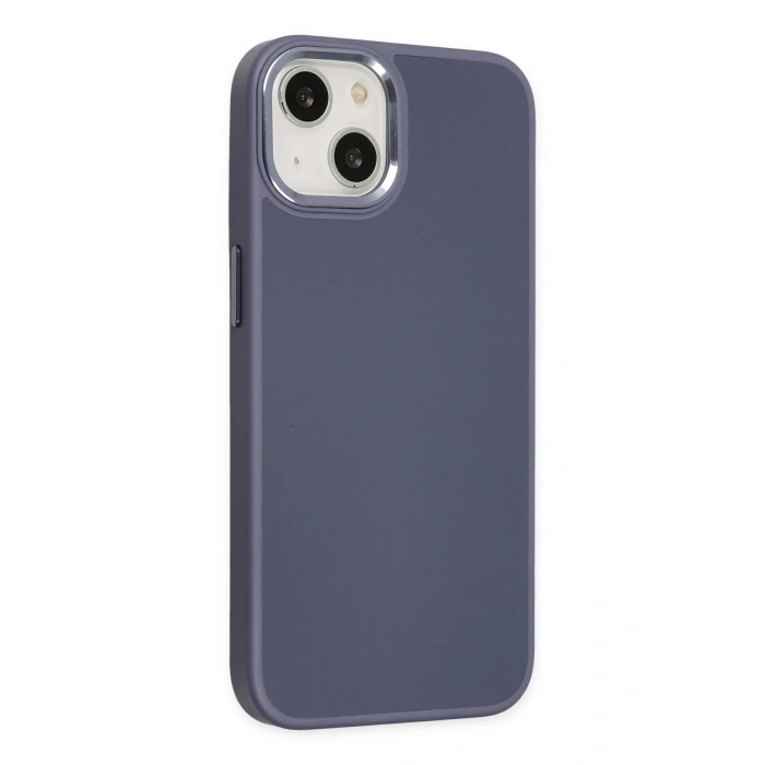 Mey İthalat®   iPhone 14 Plus Kılıf Asya Deri Silikon - Mor