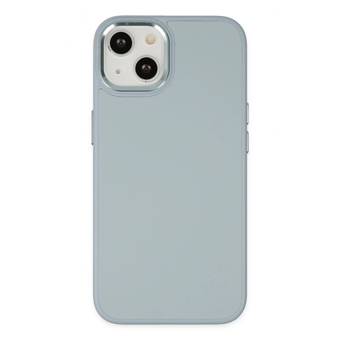 Mey İthalat®   iPhone 14 Plus Kılıf Asya Deri Silikon - Sierra Blue