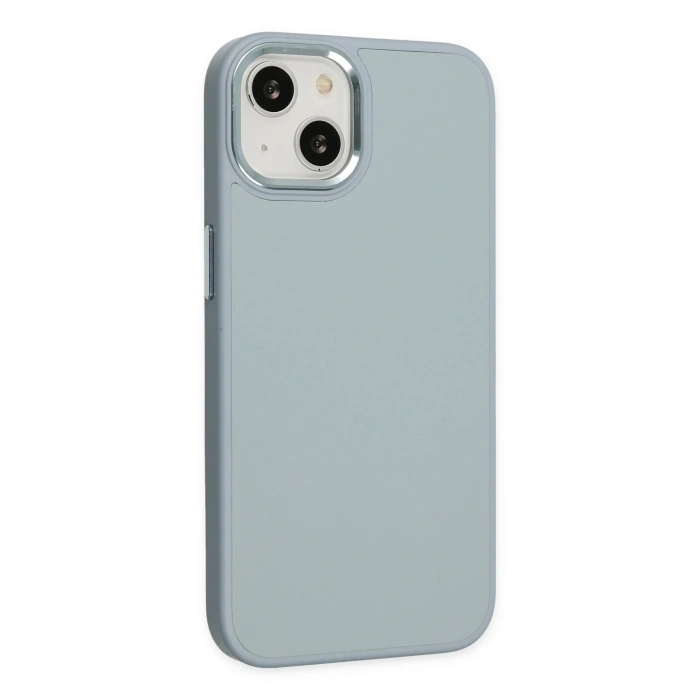 Mey İthalat®   iPhone 14 Plus Kılıf Asya Deri Silikon - Sierra Blue
