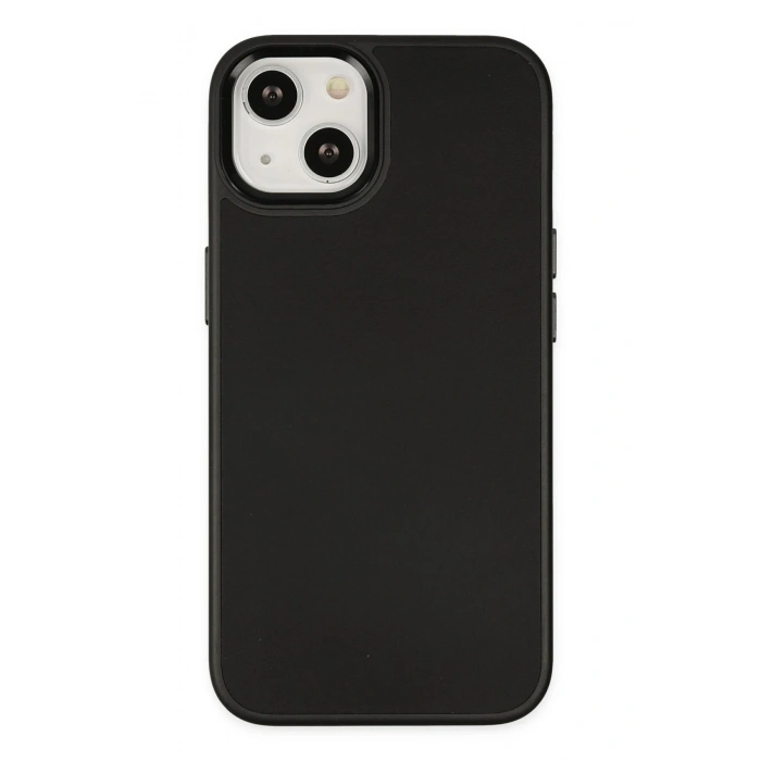 Mey İthalat®   iPhone 14 Plus Kılıf Asya Deri Silikon - Siyah