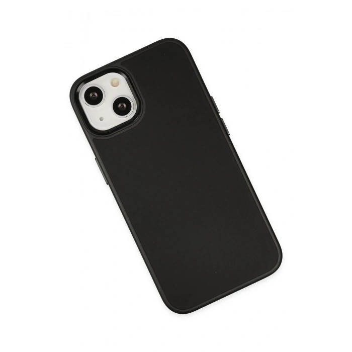 Mey İthalat®   iPhone 14 Plus Kılıf Asya Deri Silikon - Siyah