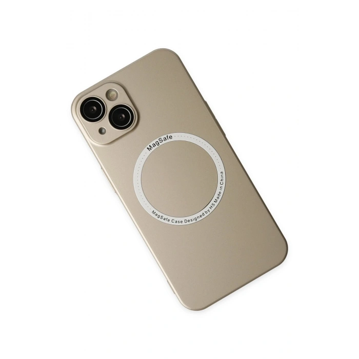 Mey İthalat®   iPhone 14 Plus Kılıf Jack Magneticsafe Lens Silikon - Gold