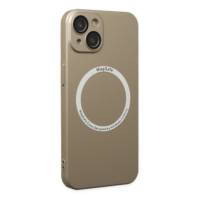 Mey İthalat®   iPhone 14 Plus Kılıf Jack Magneticsafe Lens Silikon - Gold