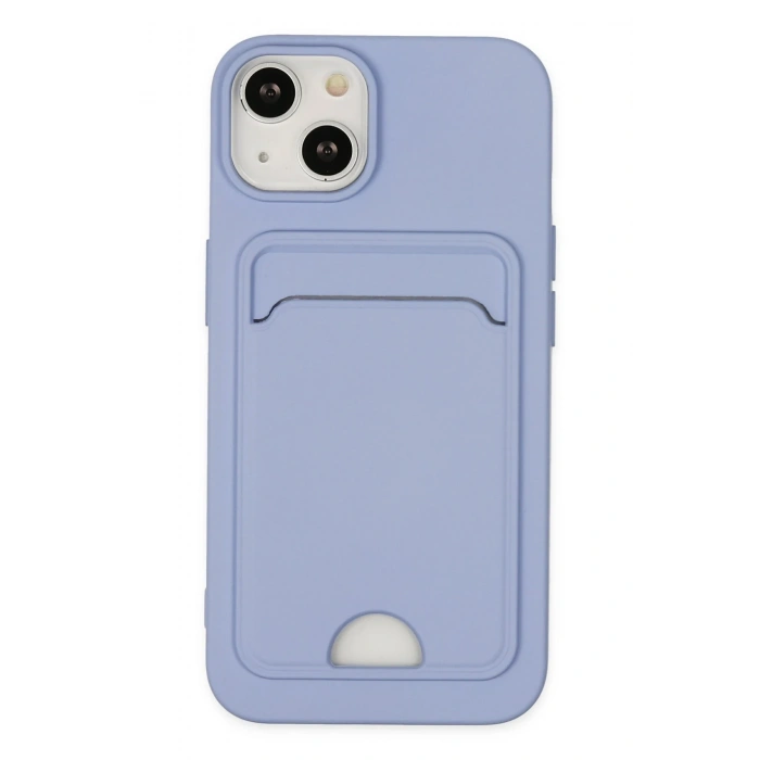 Mey İthalat®   iPhone 14 Plus Kılıf Kelvin Kartvizitli Silikon - Lila