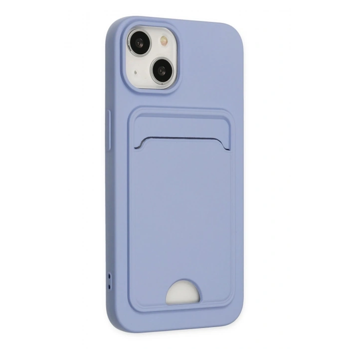 Mey İthalat®   iPhone 14 Plus Kılıf Kelvin Kartvizitli Silikon - Lila