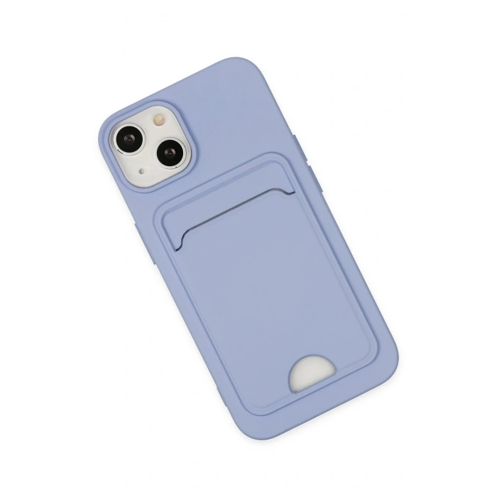 Mey İthalat®   iPhone 14 Plus Kılıf Kelvin Kartvizitli Silikon - Lila