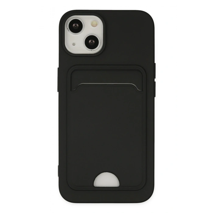 Mey İthalat®   iPhone 14 Plus Kılıf Kelvin Kartvizitli Silikon - Siyah