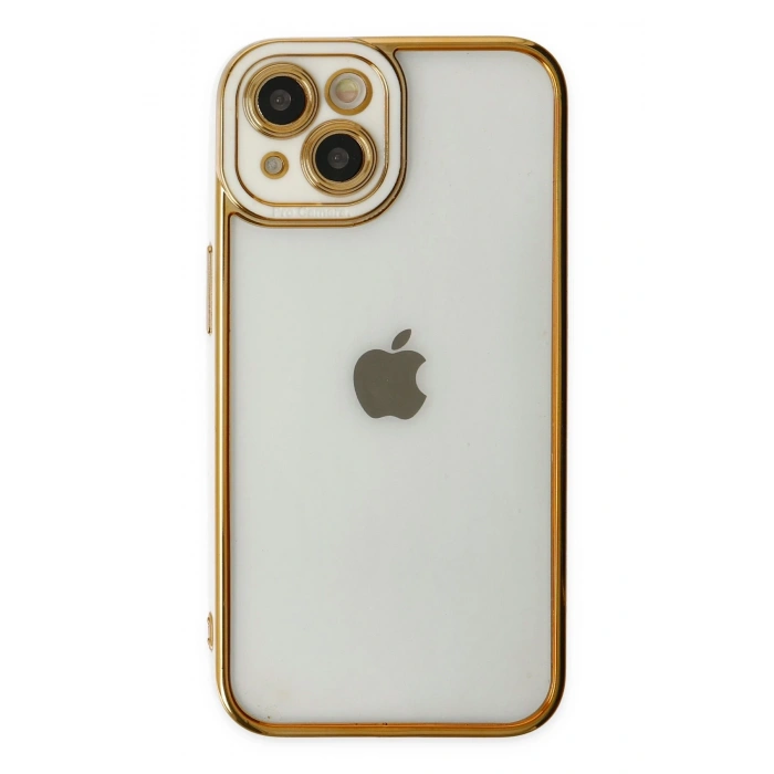 Mey İthalat®   iPhone 14 Plus Kılıf Liva Lens Silikon - Beyaz