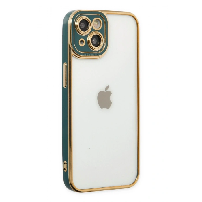 Mey İthalat®   iPhone 14 Plus Kılıf Liva Lens Silikon - Yeşil