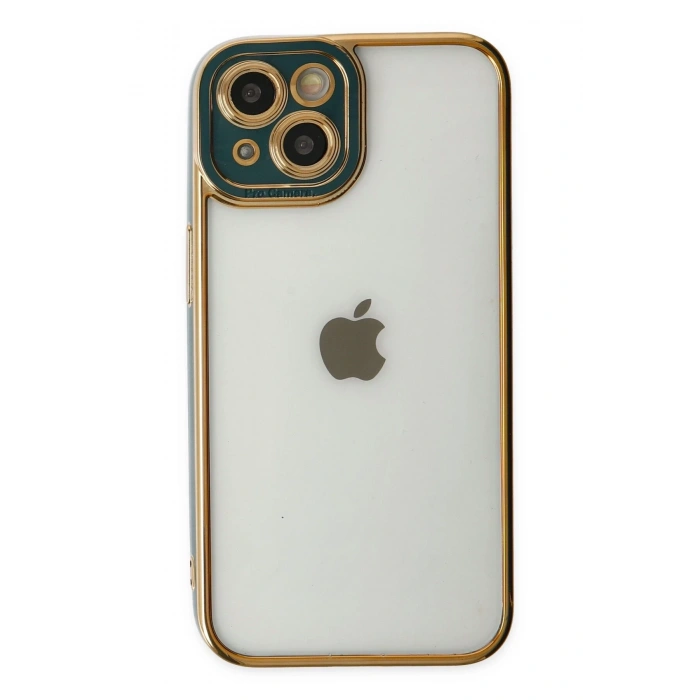 Mey İthalat®   iPhone 14 Plus Kılıf Liva Lens Silikon - Yeşil