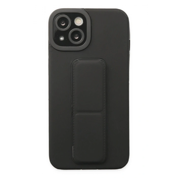 Mey İthalat®   iPhone 14 Plus Kılıf Mega Standlı Silikon - Siyah