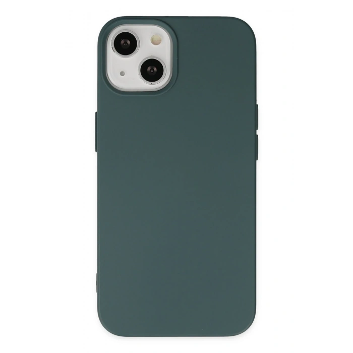 Mey İthalat®   iPhone 14 Plus Kılıf Nano içi Kadife Silikon - Koyu Yeşil