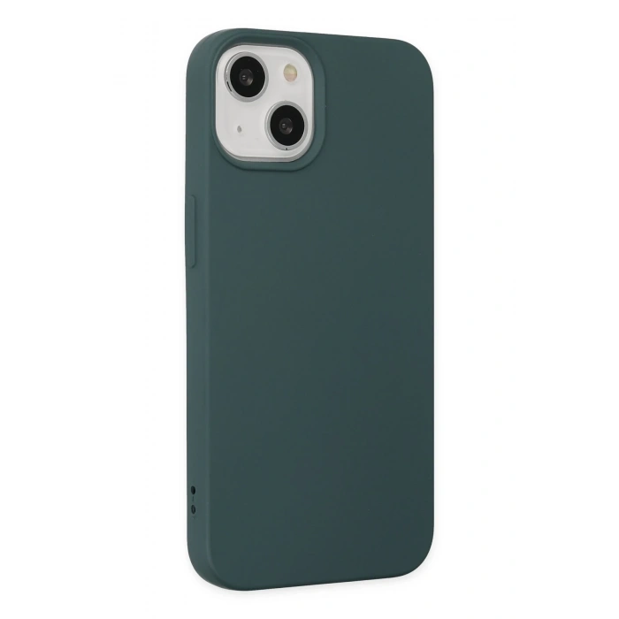 Mey İthalat®   iPhone 14 Plus Kılıf Nano içi Kadife Silikon - Koyu Yeşil