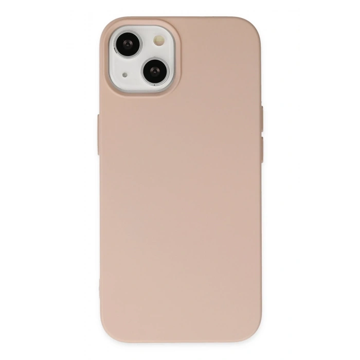 Mey İthalat®   iPhone 14 Plus Kılıf Nano içi Kadife Silikon - Pudra