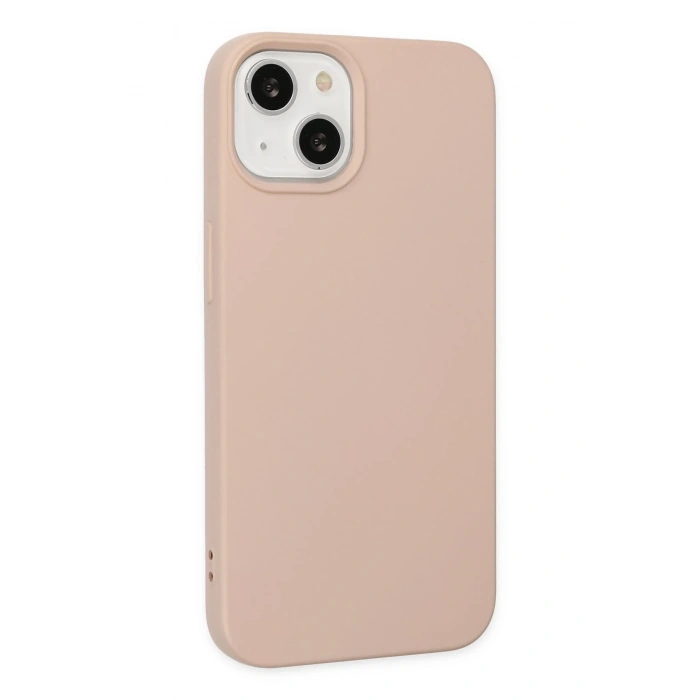 Mey İthalat®   iPhone 14 Plus Kılıf Nano içi Kadife Silikon - Pudra