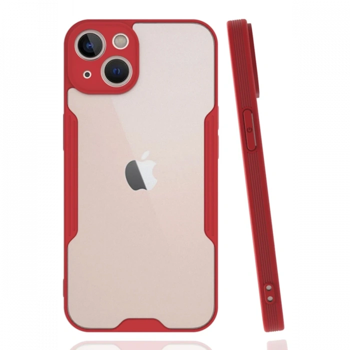Mey İthalat®   iPhone 14 Plus Kılıf Platin Silikon - Kırmızı