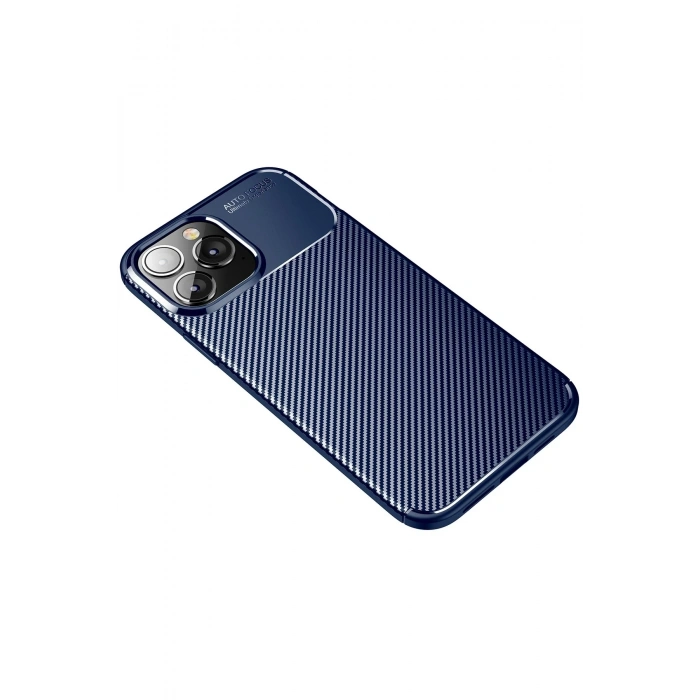 Mey İthalat®   iPhone 14 Pro Kılıf Auto Focus Karbon Kapak - Lacivert