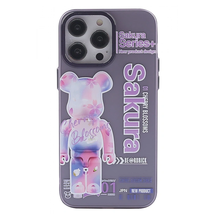 Mey İthalat®   iPhone 14 Pro Kılıf  Desenli Kapak -  Mor - 1