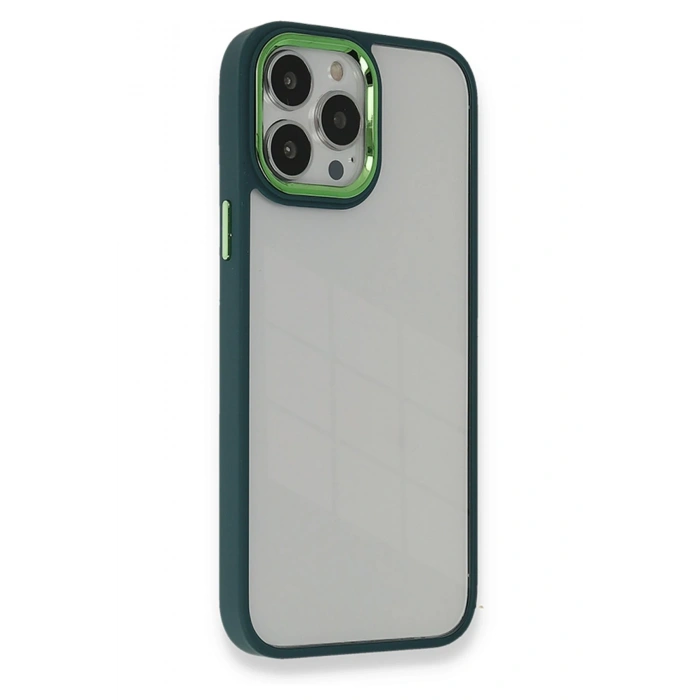 Mey İthalat®   iPhone 14 Pro Kılıf Dora Kapak - Haki Yeşil