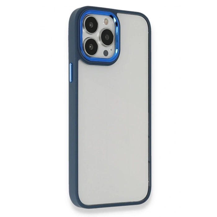 Mey İthalat®   iPhone 14 Pro Kılıf Dora Kapak - Mavi