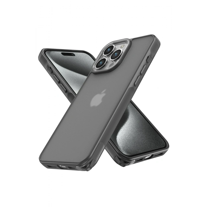 Mey İthalat®   iPhone 14 Pro Kılıf Elegant Kapak - Titan Gri