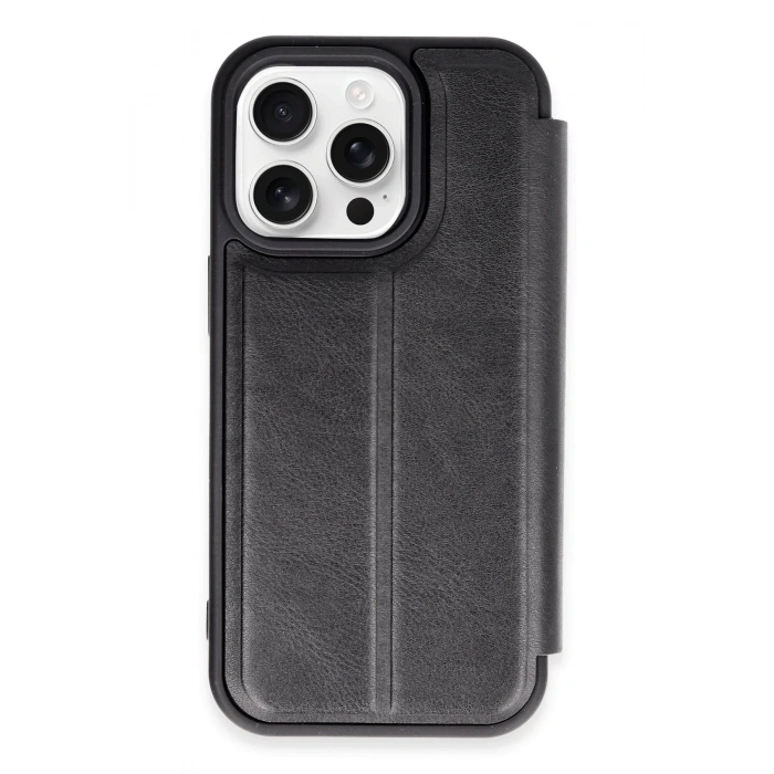 Mey İthalat®   iPhone 14 Pro Kılıf Flip Cover - Siyah