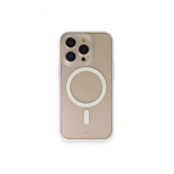 Mey İthalat®   iPhone 14 Pro Kılıf Grand Magneticsafe Kapak - Beyaz