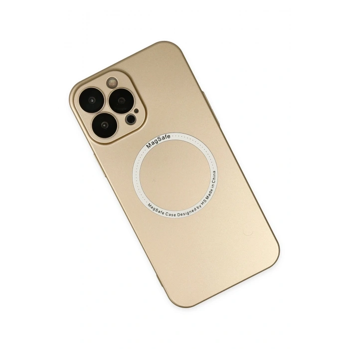 Mey İthalat®   iPhone 14 Pro Kılıf Jack Magneticsafe Lens Silikon - Gold