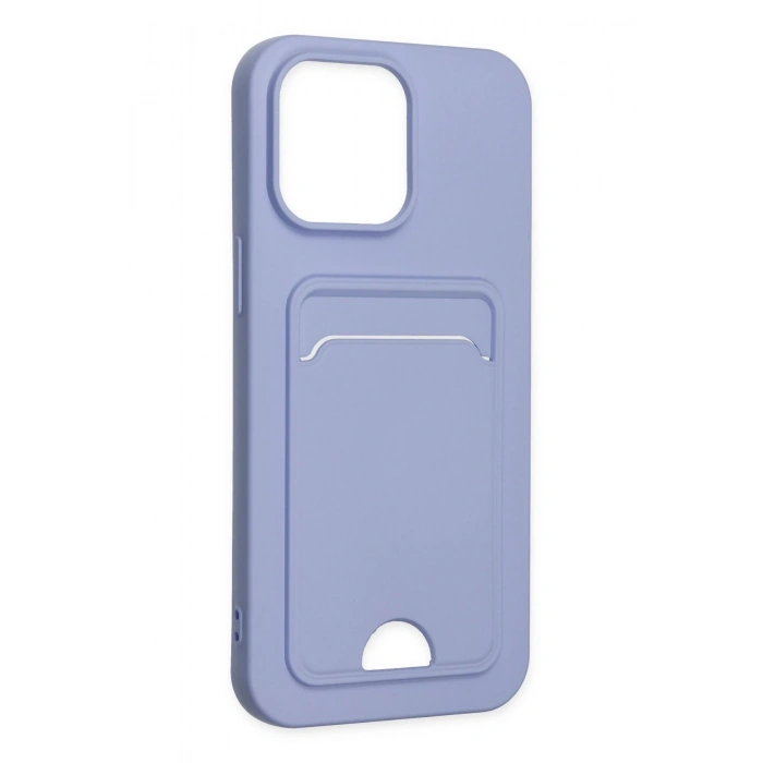 Mey İthalat®   iPhone 14 Pro Kılıf Kelvin Kartvizitli Silikon - Lila