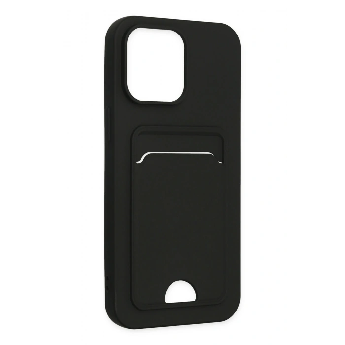 Mey İthalat®   iPhone 14 Pro Kılıf Kelvin Kartvizitli Silikon - Siyah