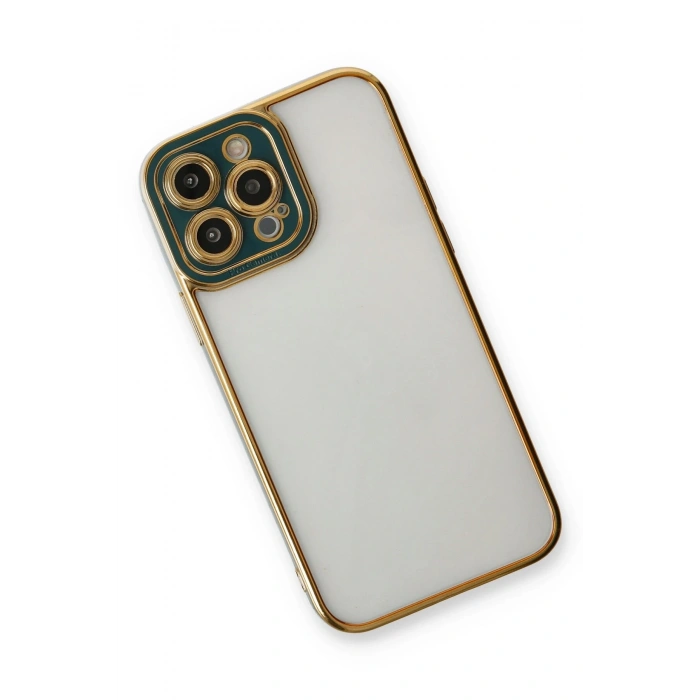 Mey İthalat®   iPhone 14 Pro Kılıf Liva Lens Silikon - Yeşil