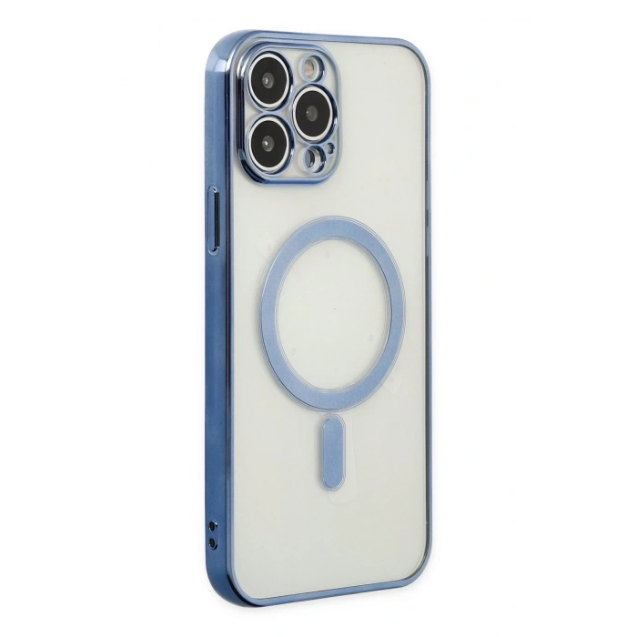Mey İthalat®   iPhone 14 Pro Kılıf Magneticsafe Lazer Silikon - Sierra Blue