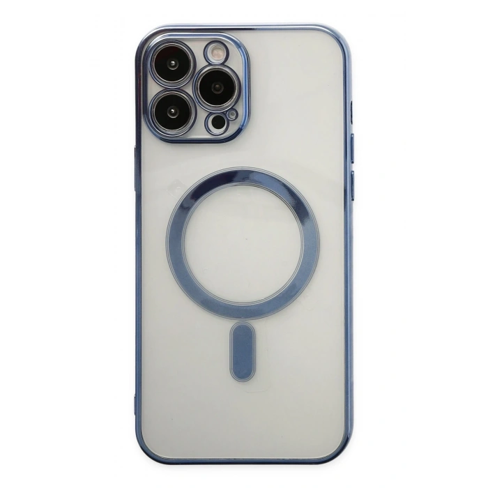 Mey İthalat®   iPhone 14 Pro Kılıf Magneticsafe Lazer Silikon - Sierra Blue