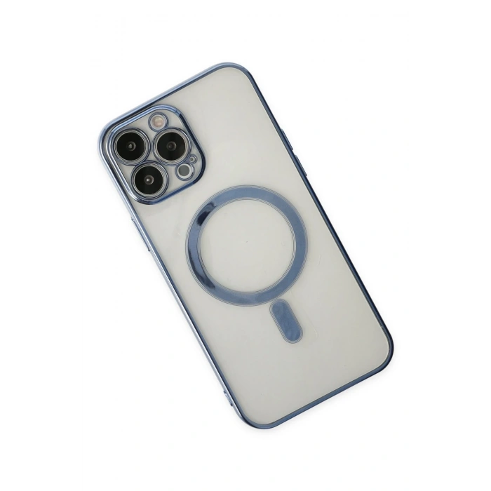 Mey İthalat®   iPhone 14 Pro Kılıf Magneticsafe Lazer Silikon - Sierra Blue