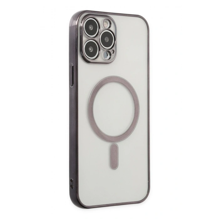 Mey İthalat®   iPhone 14 Pro Kılıf Magneticsafe Lazer Silikon - Siyah