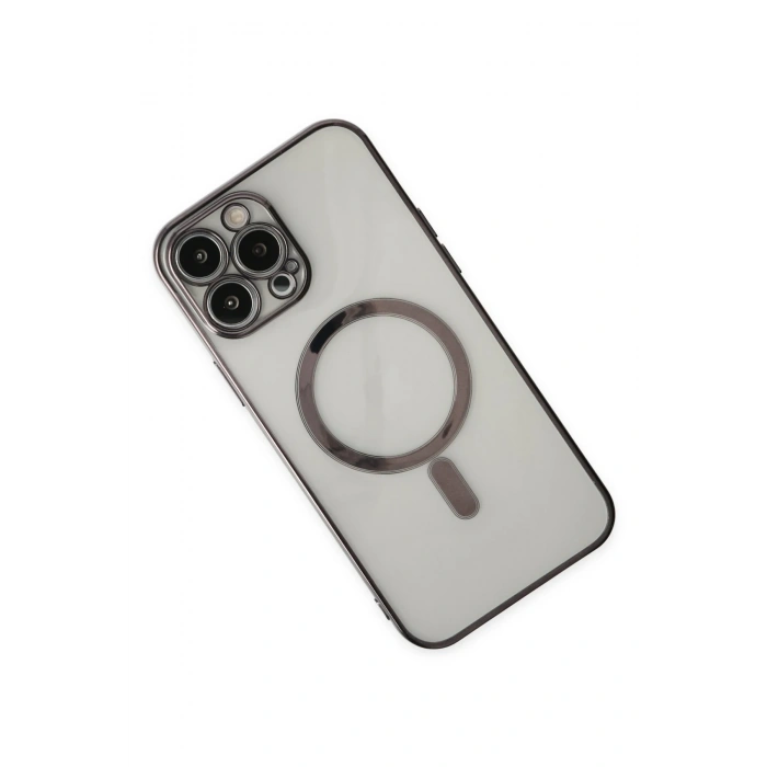 Mey İthalat®   iPhone 14 Pro Kılıf Magneticsafe Lazer Silikon - Siyah