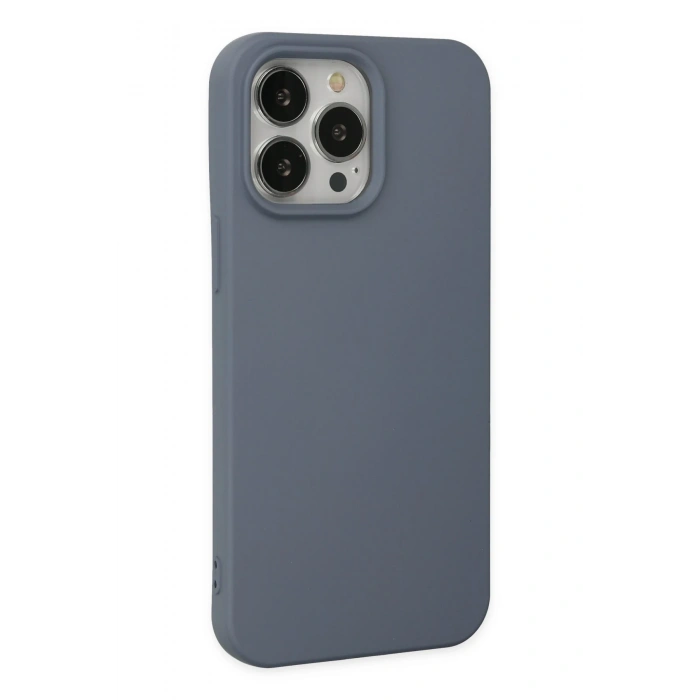 Mey İthalat®   iPhone 14 Pro Kılıf Nano içi Kadife Silikon - Gri