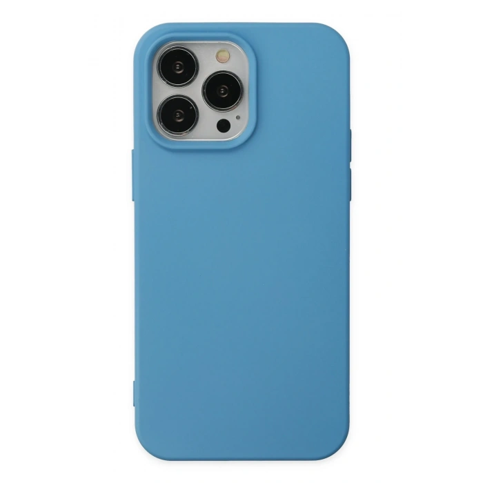 Mey İthalat®   iPhone 14 Pro Kılıf Nano içi Kadife Silikon - Mavi