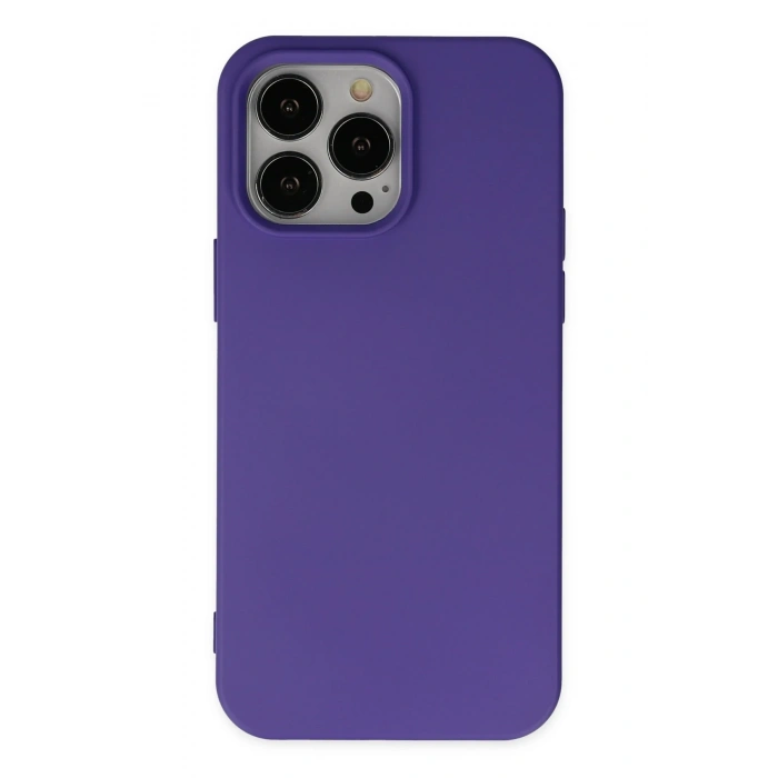 Mey İthalat®   iPhone 14 Pro Kılıf Nano içi Kadife Silikon - Mor