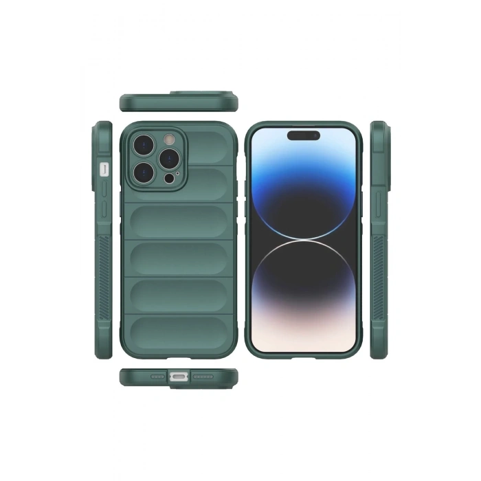 Mey İthalat®   iPhone 14 Pro Kılıf Optimum Silikon - Koyu Yeşil