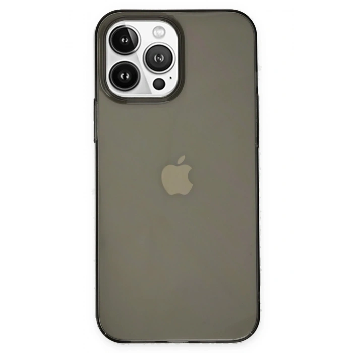 Mey İthalat®   iPhone 14 Pro Kılıf Pc Sert Şeffaf Kapak - Siyah