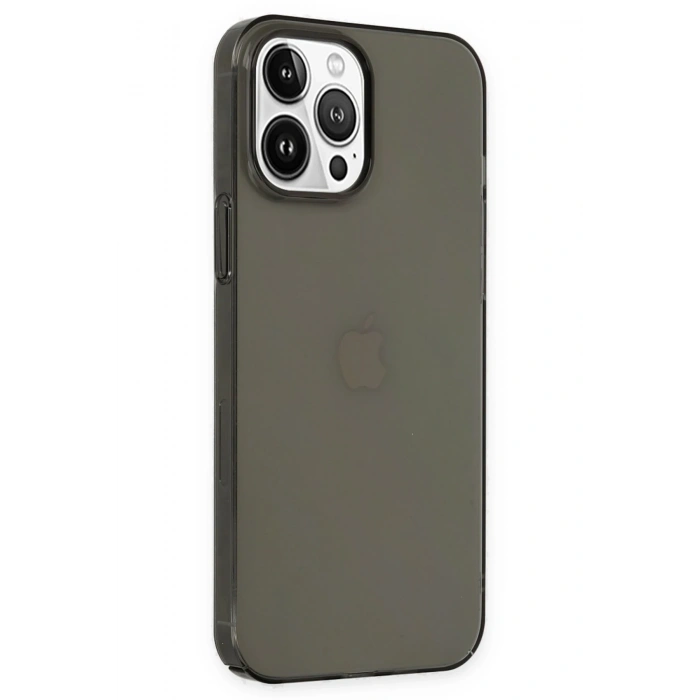 Mey İthalat®   iPhone 14 Pro Kılıf Pc Sert Şeffaf Kapak - Siyah