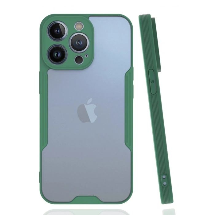Mey İthalat®   iPhone 14 Pro Kılıf Platin Silikon - Yeşil
