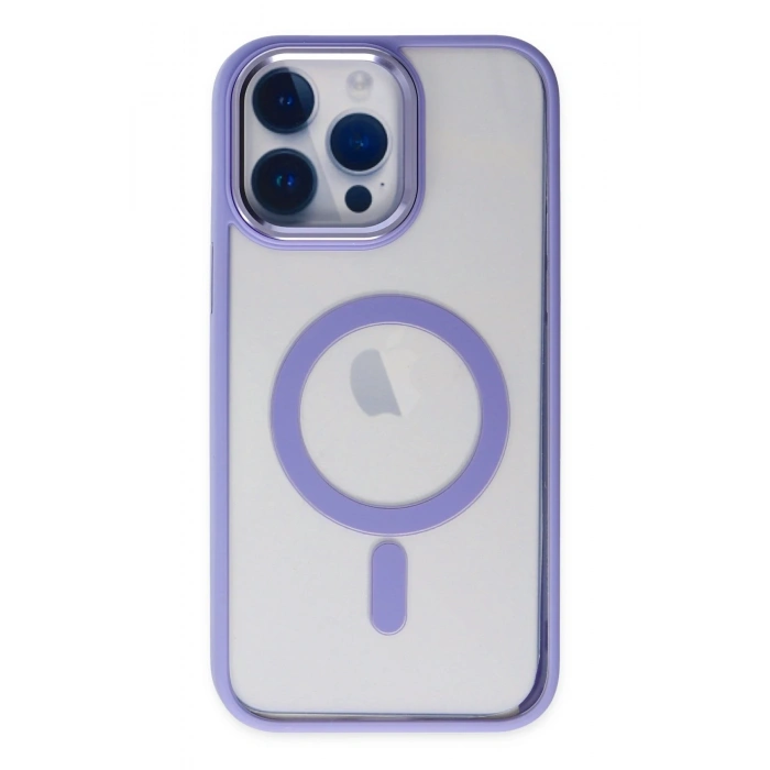 Mey İthalat®   iPhone 14 Pro Kılıf Room Magneticsafe Silikon - Lila