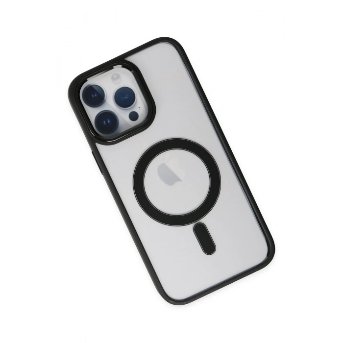 Mey İthalat®   iPhone 14 Pro Kılıf Room Magneticsafe Silikon - Siyah