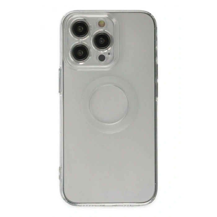 Mey İthalat®   iPhone 14 Pro Kılıf Santa Lens Silikon - Şeffaf