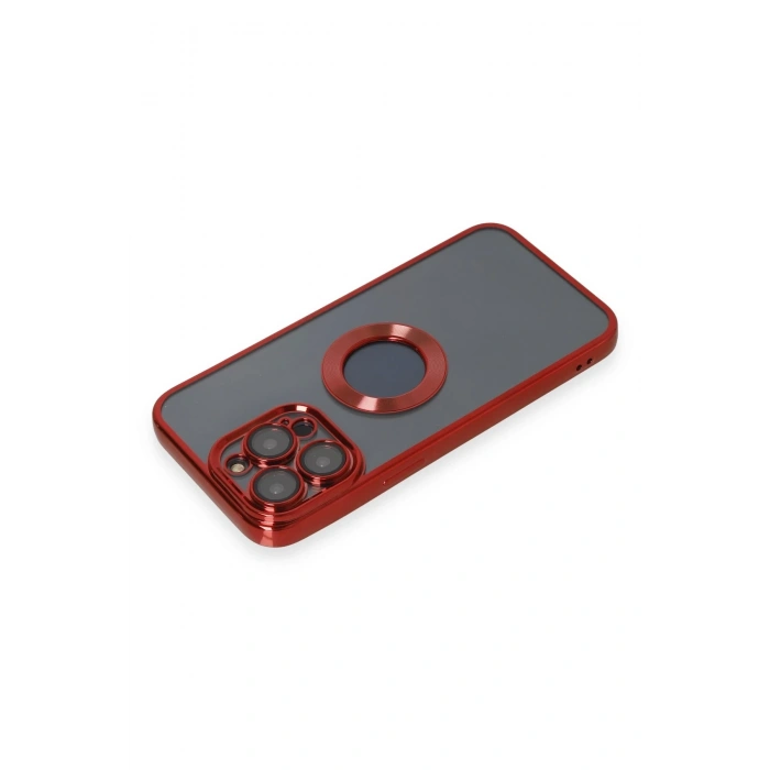 Mey İthalat®   iPhone 14 Pro Kılıf Slot Silikon - Kırmızı