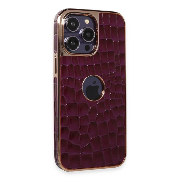 Mey İthalat®   iPhone 14 Pro Kılıf Snake Kapak - Derin Mor
