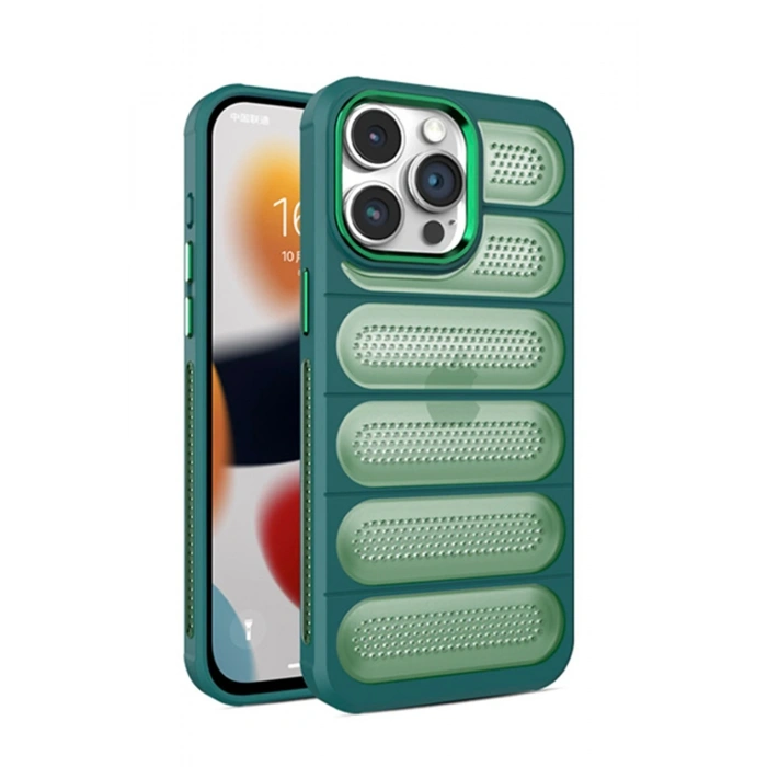 Mey İthalat®   iPhone 14 Pro Max Kılıf Airmax Silikon Kapak - Koyu Yeşil