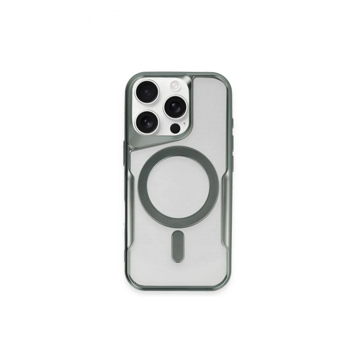 Mey İthalat®   iPhone 14 Pro Max Kılıf Boyi Magsafe Silikon Kapak - Yeşil